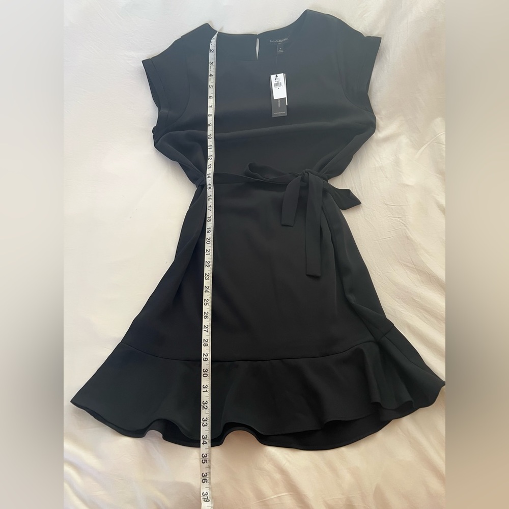 NWT Banana Republic Black Dress Belted Lined Medium